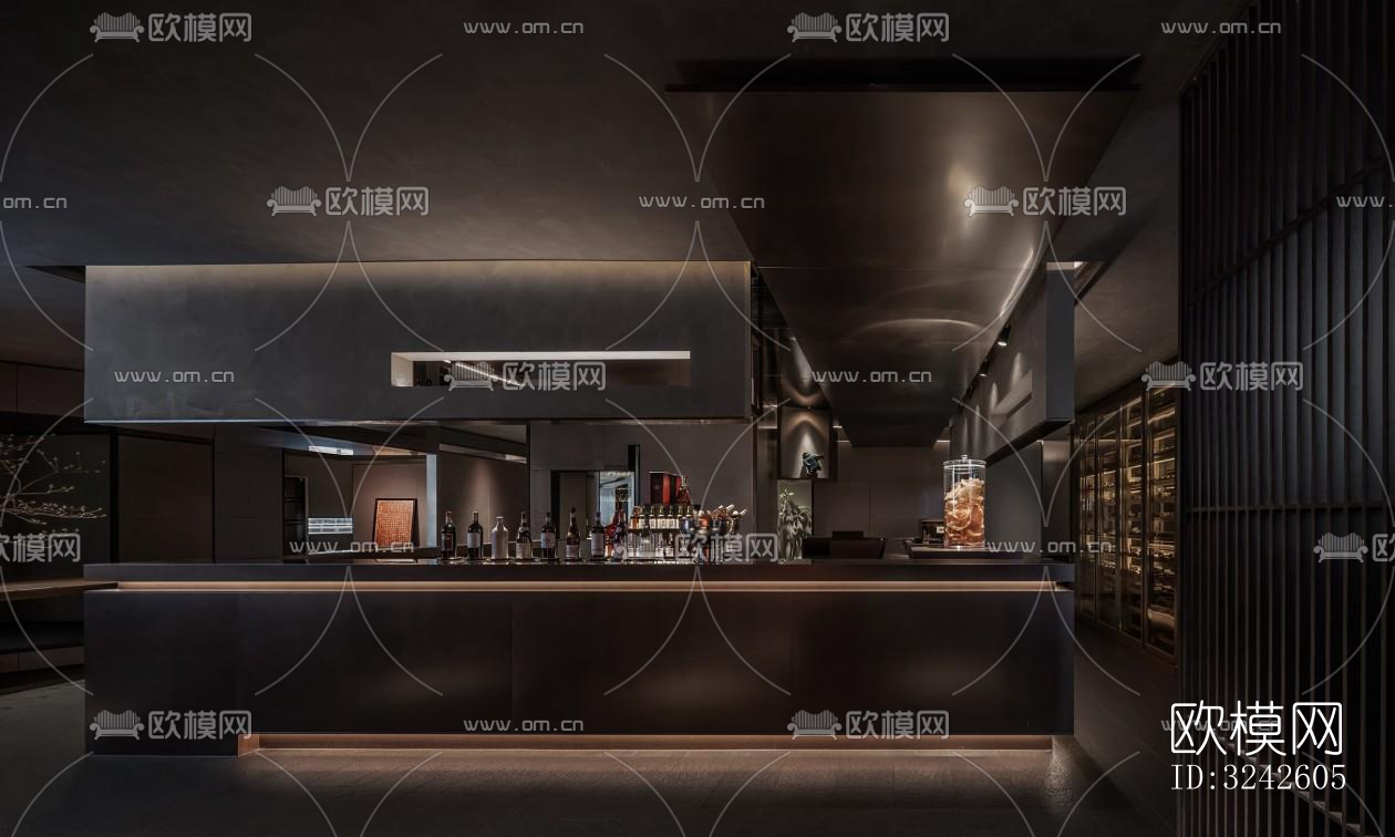 新中式中餐厅效果图下载（渲染图6）