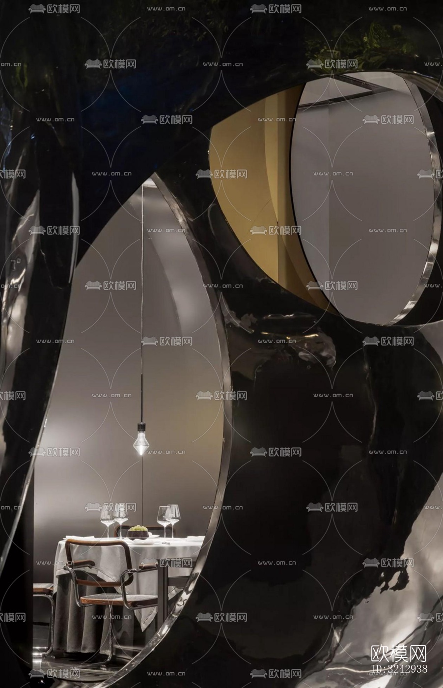 现代中餐厅效果图下载（渲染图5）