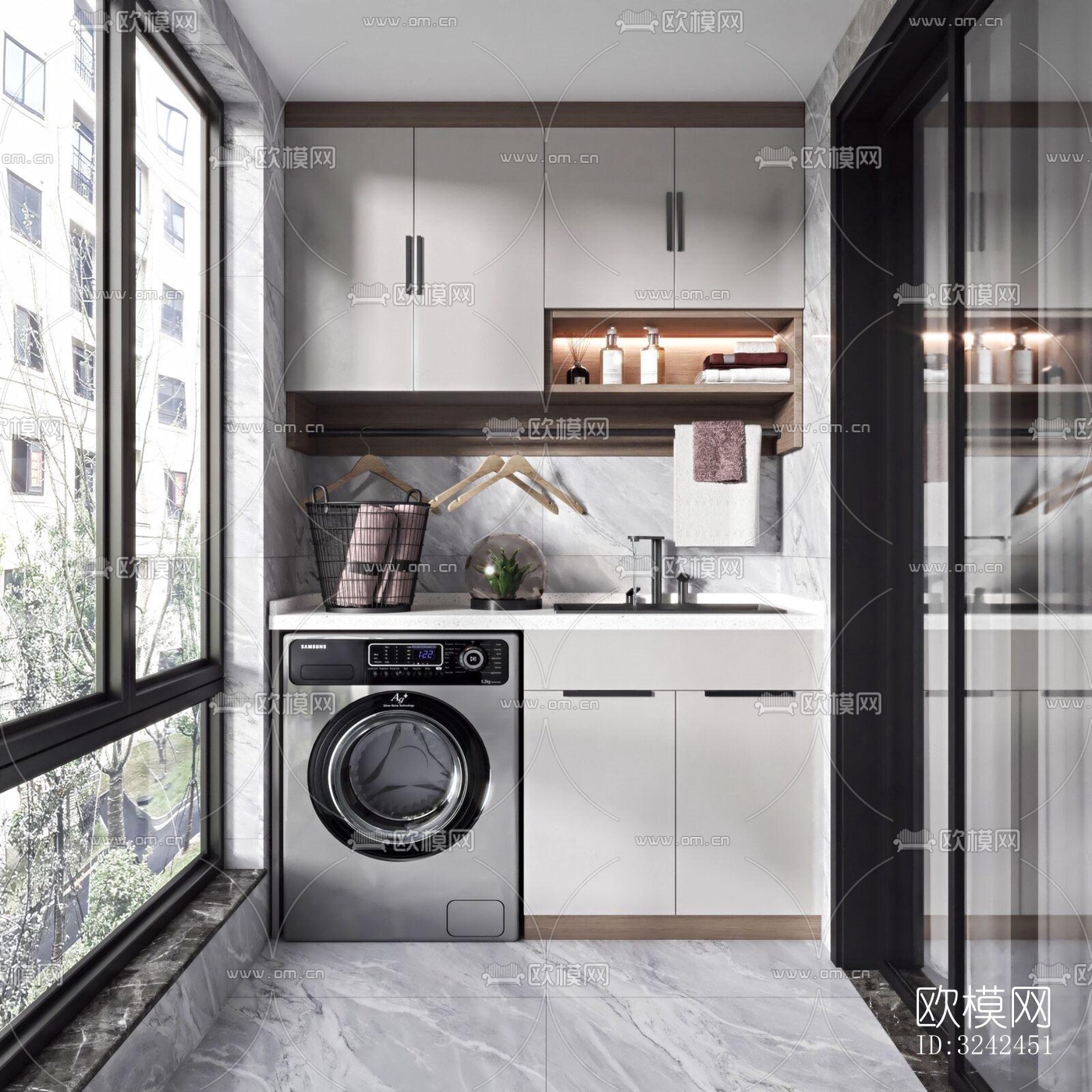 现代阳台花园效果图下载（渲染图2）