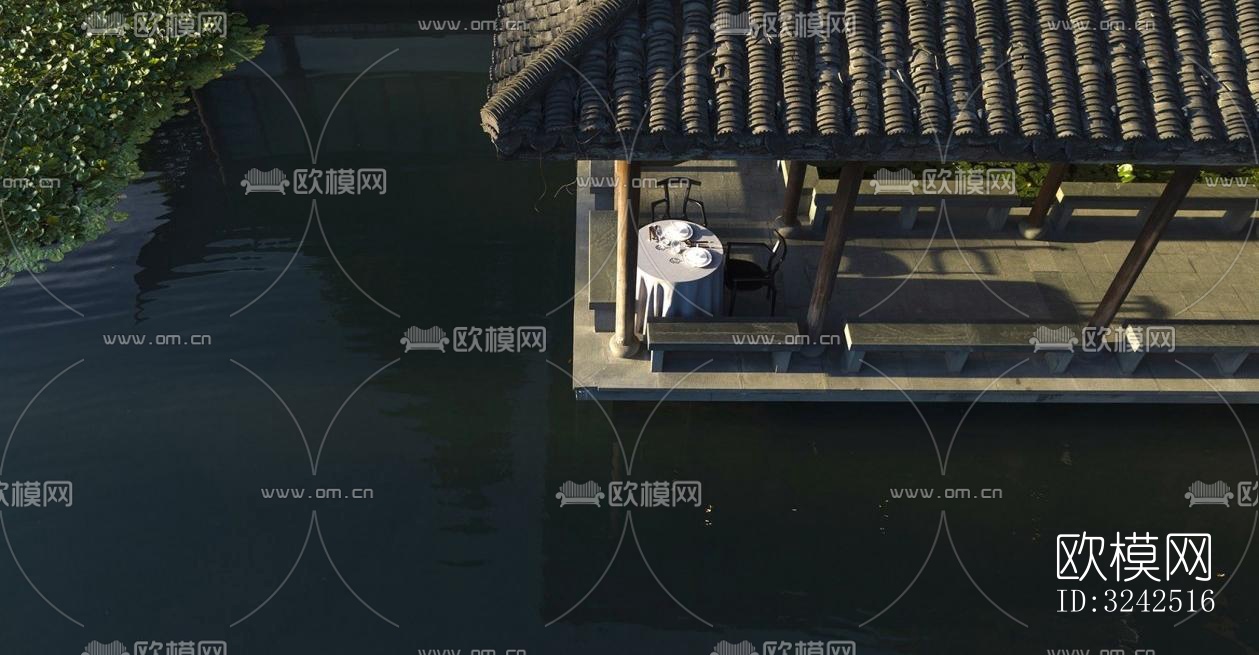 中式中餐厅效果图下载（渲染图2）