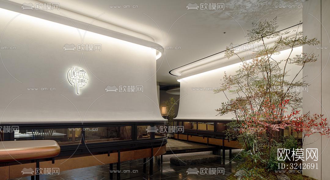 新中式中餐厅效果图下载（渲染图17）