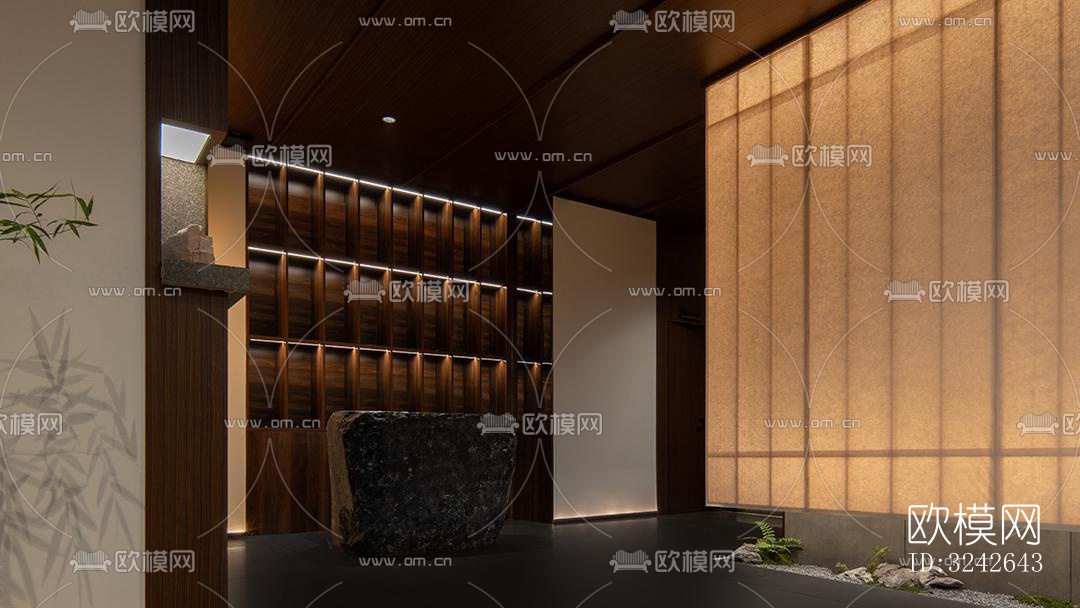 新中式中餐厅效果图下载（渲染图19）