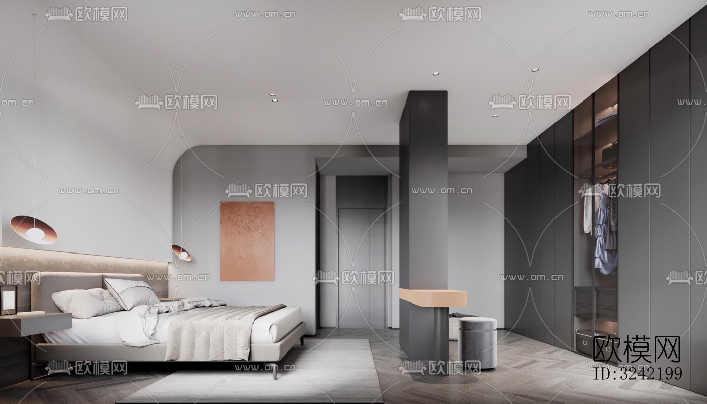 现代客餐厅效果图下载（渲染图9）