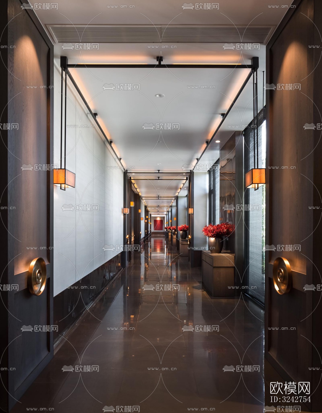 新中式中餐厅效果图下载（渲染图2）