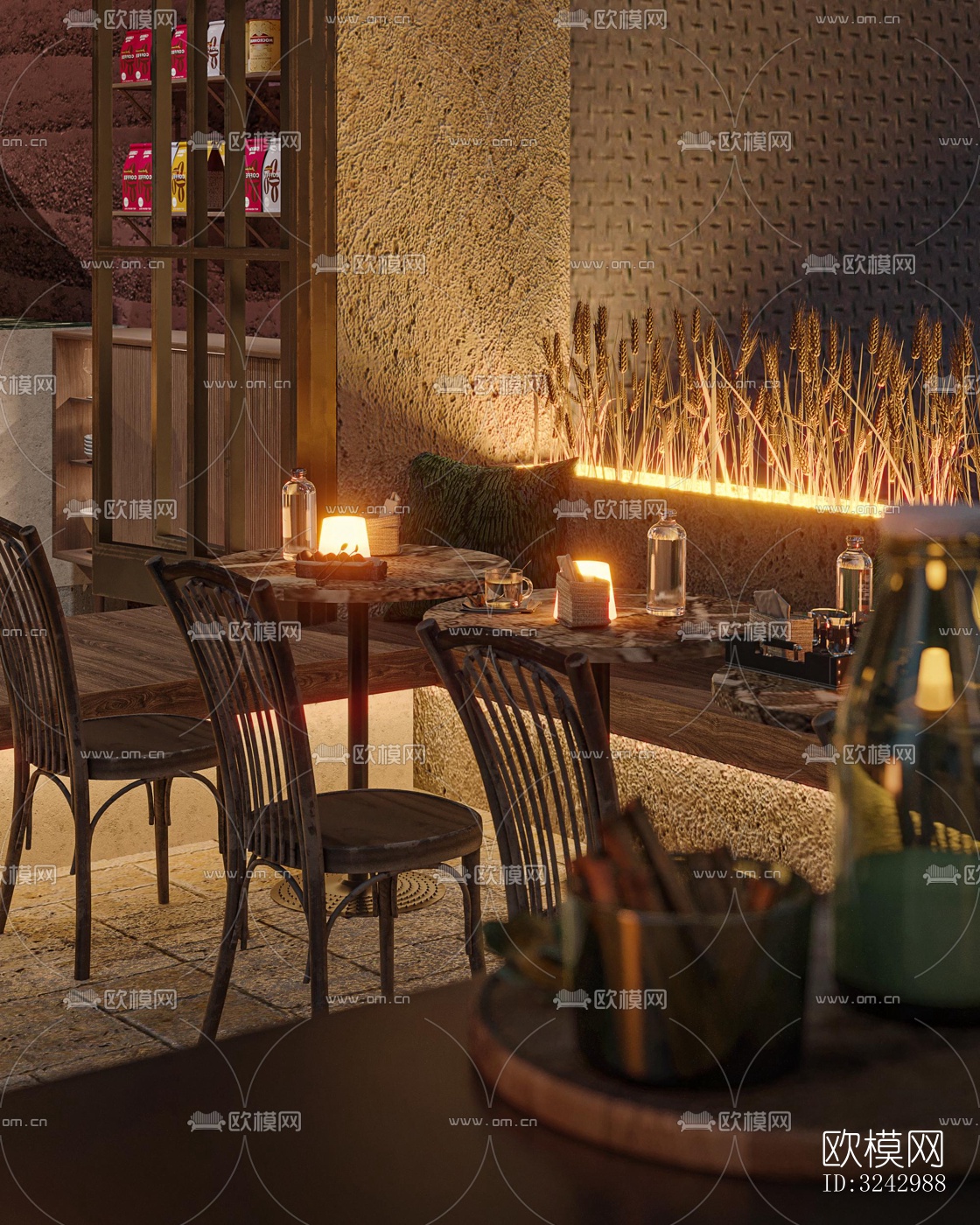 侘寂咖啡奶茶效果图下载（渲染图3）