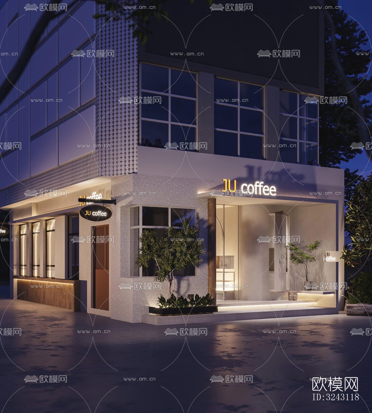 现代咖啡奶茶效果图下载（渲染图8）