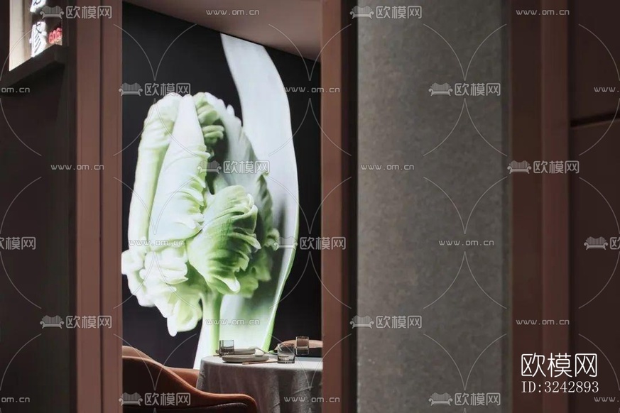 现代中餐厅效果图下载(渲染图3)