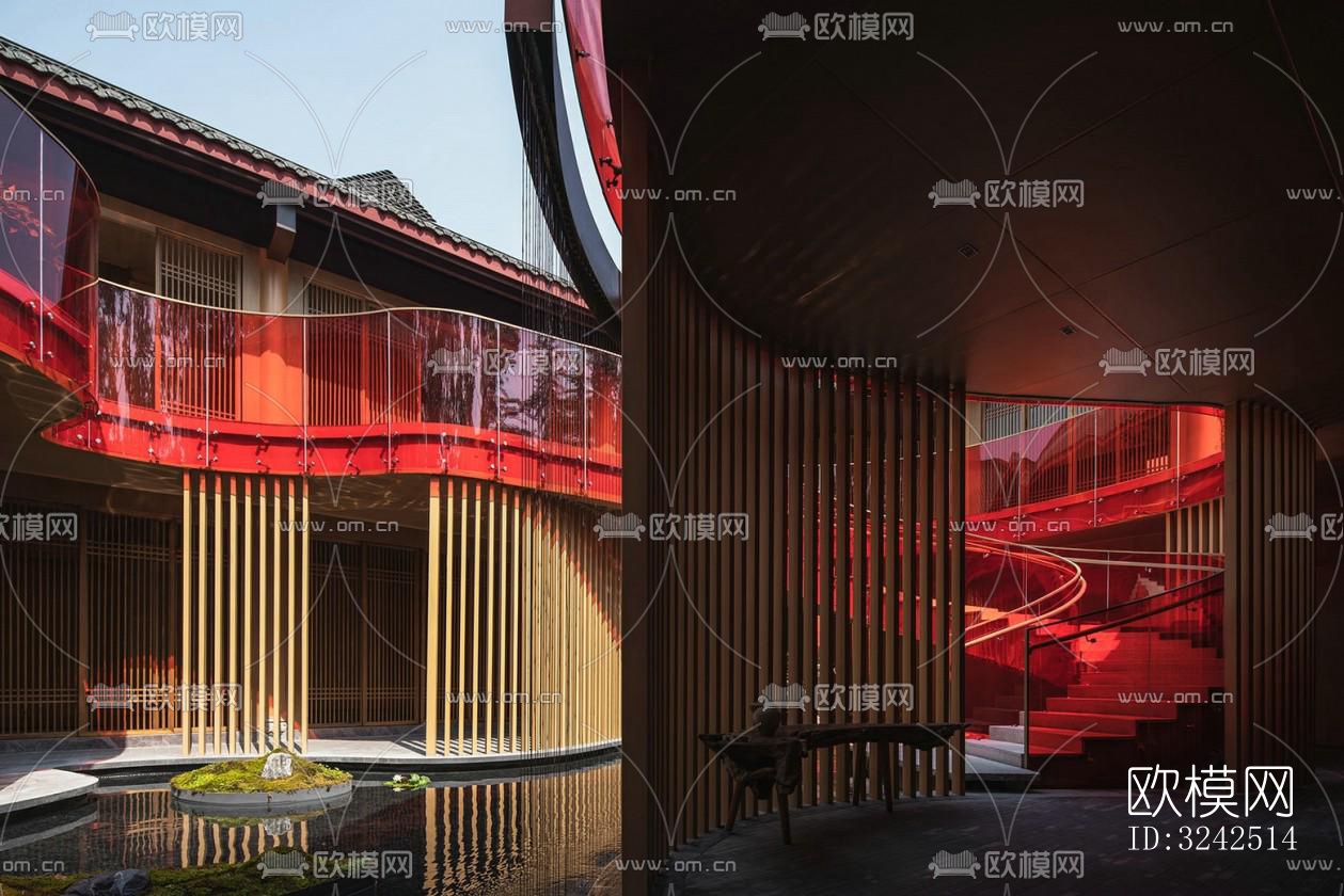 中式中餐厅效果图下载（渲染图3）