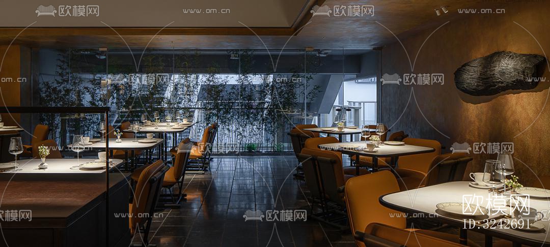 新中式中餐厅效果图下载（渲染图6）