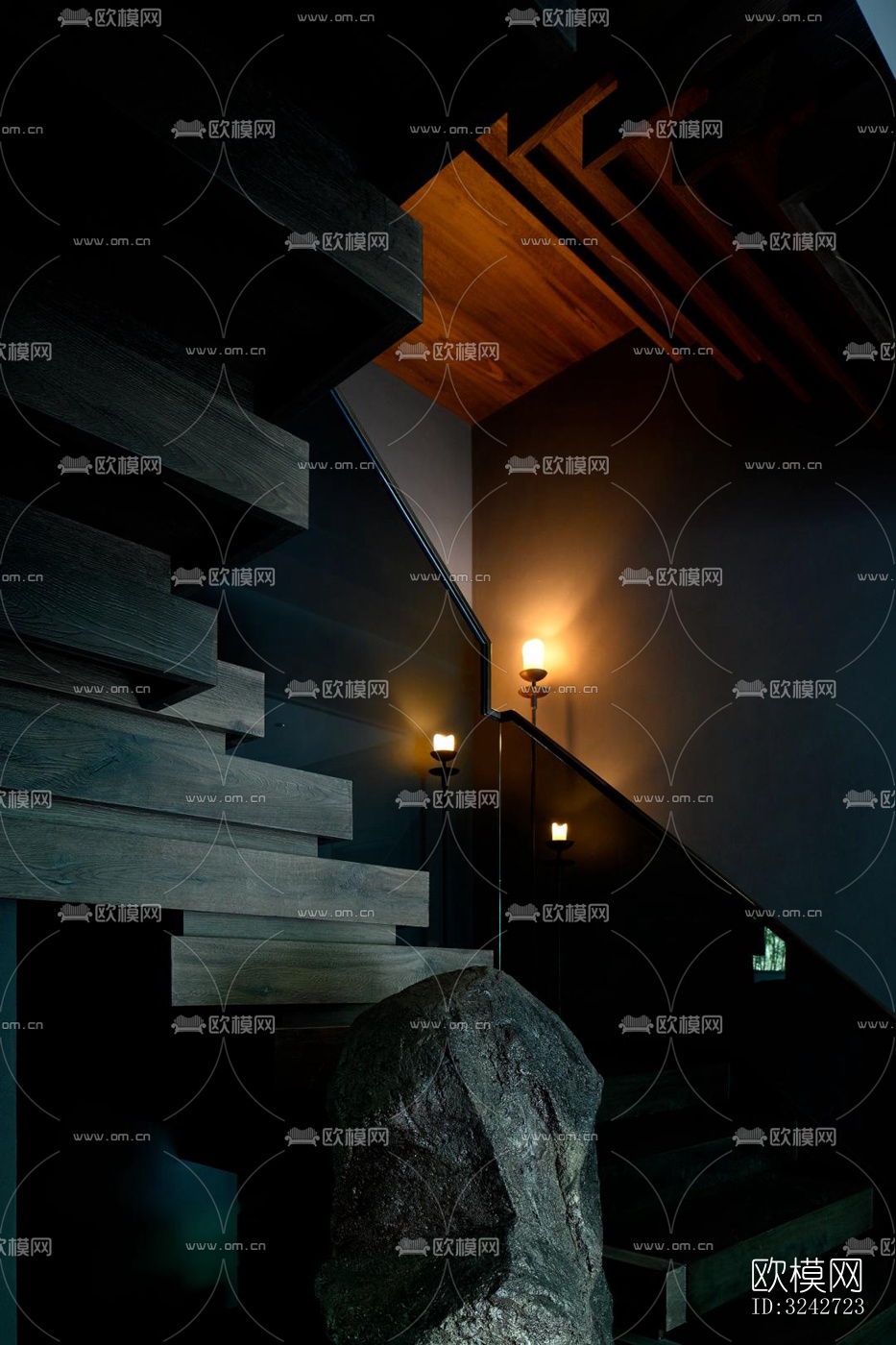 新中式中餐厅效果图下载（渲染图8）