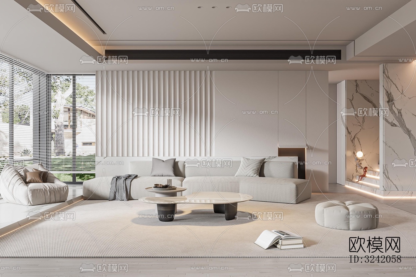 现代客厅效果图下载（渲染图1）