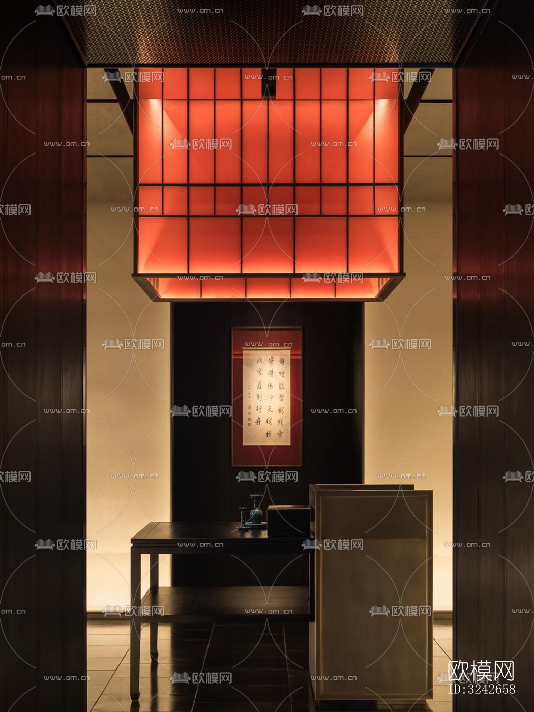 新中式中餐厅效果图下载（渲染图13）