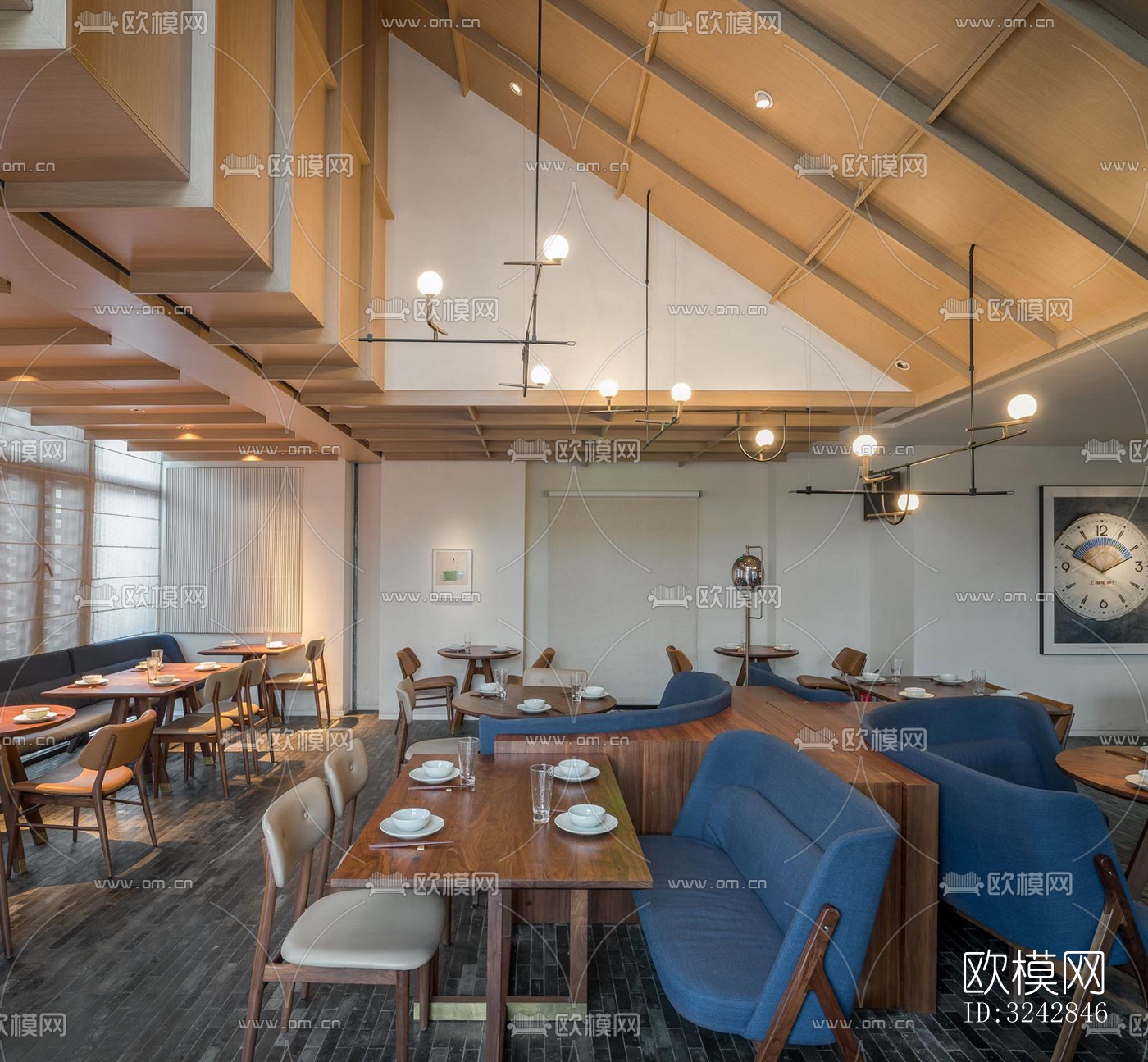 新中式中餐厅效果图下载（渲染图12）