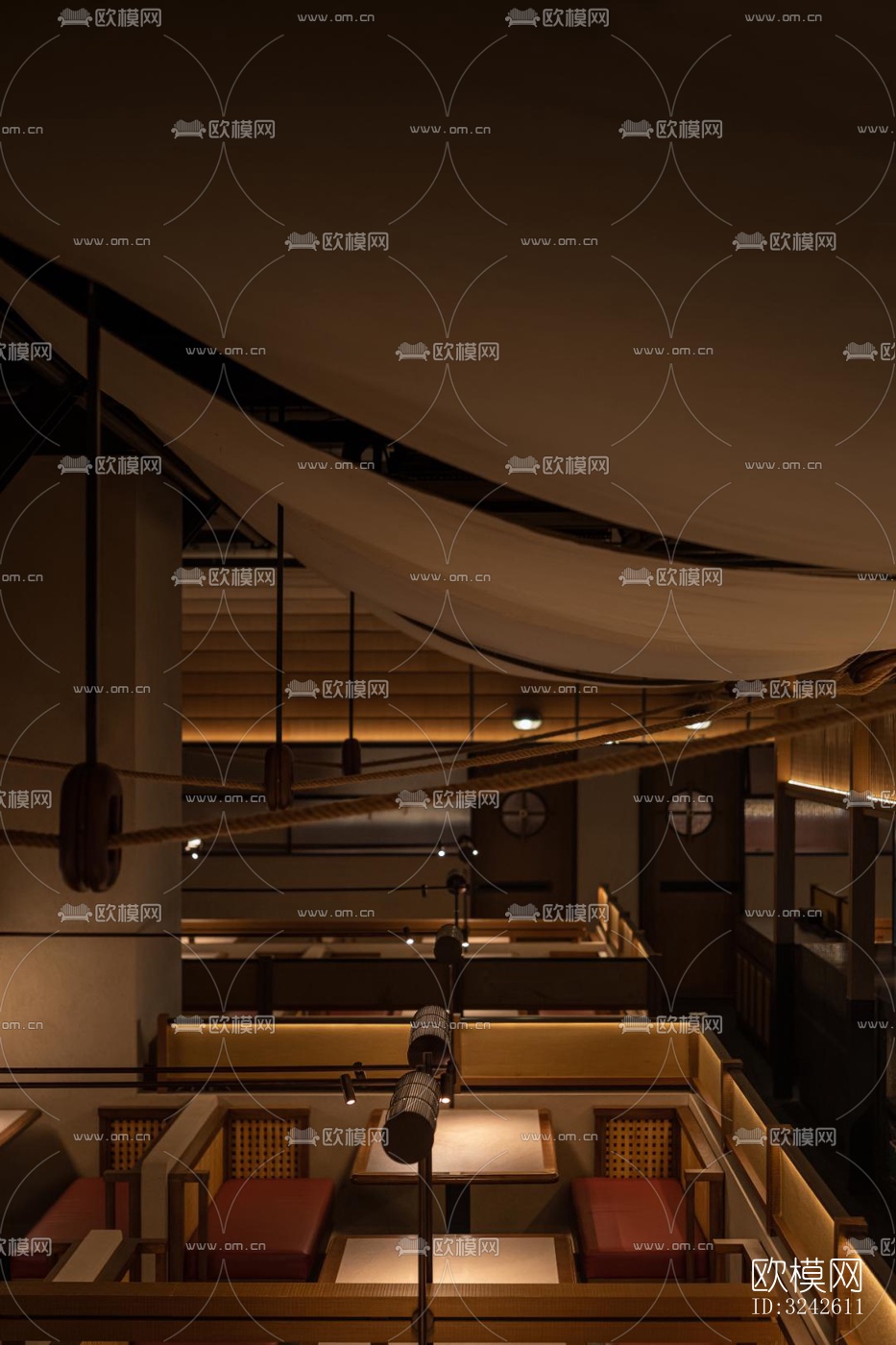 新中式中餐厅效果图下载（渲染图10）