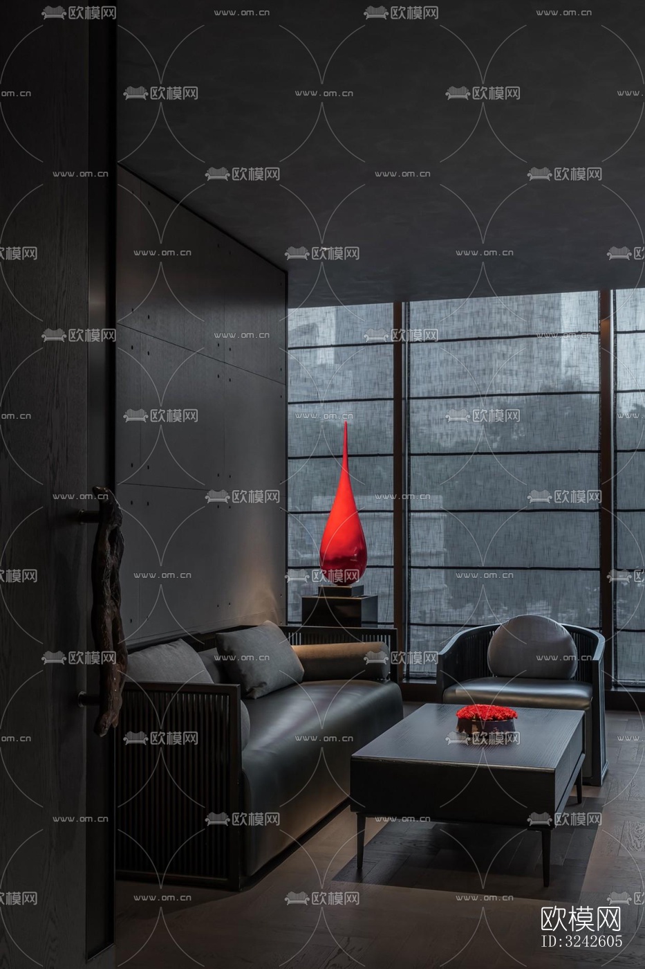 新中式中餐厅效果图下载（渲染图9）