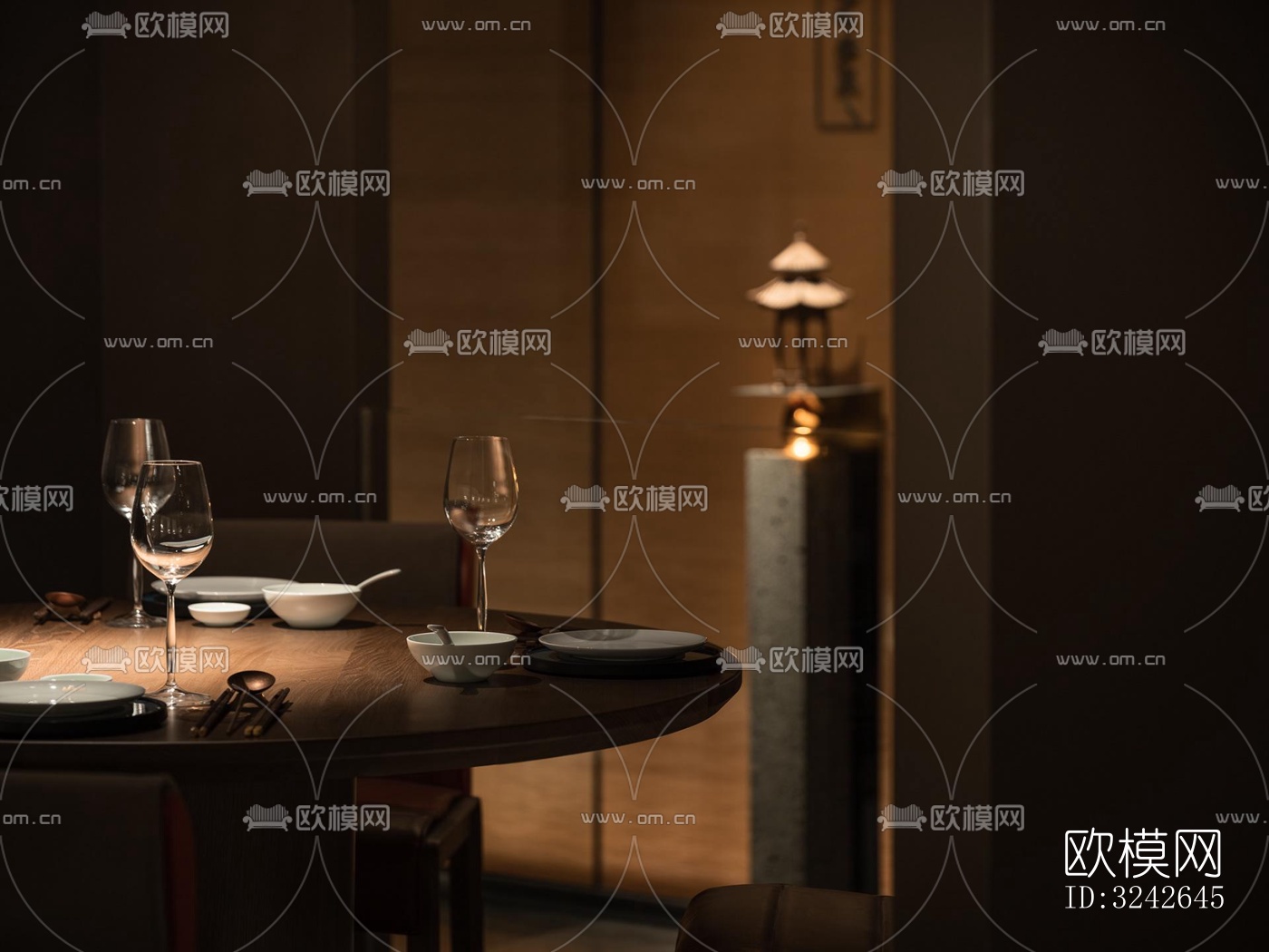 新中式中餐厅效果图下载（渲染图17）