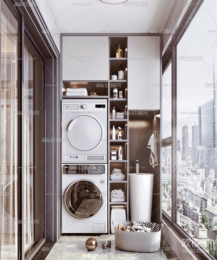 现代阳台花园效果图下载（渲染图5）