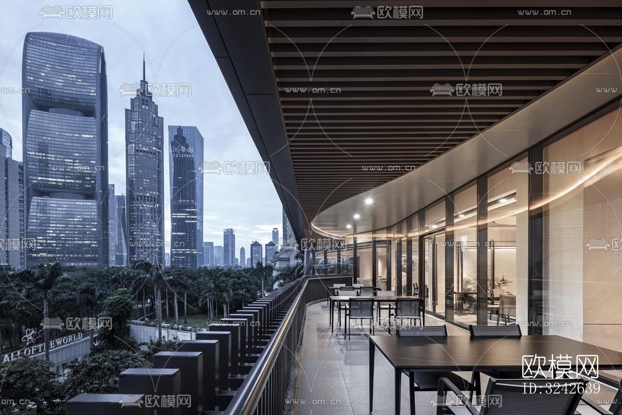 新中式中餐厅效果图下载（渲染图1）