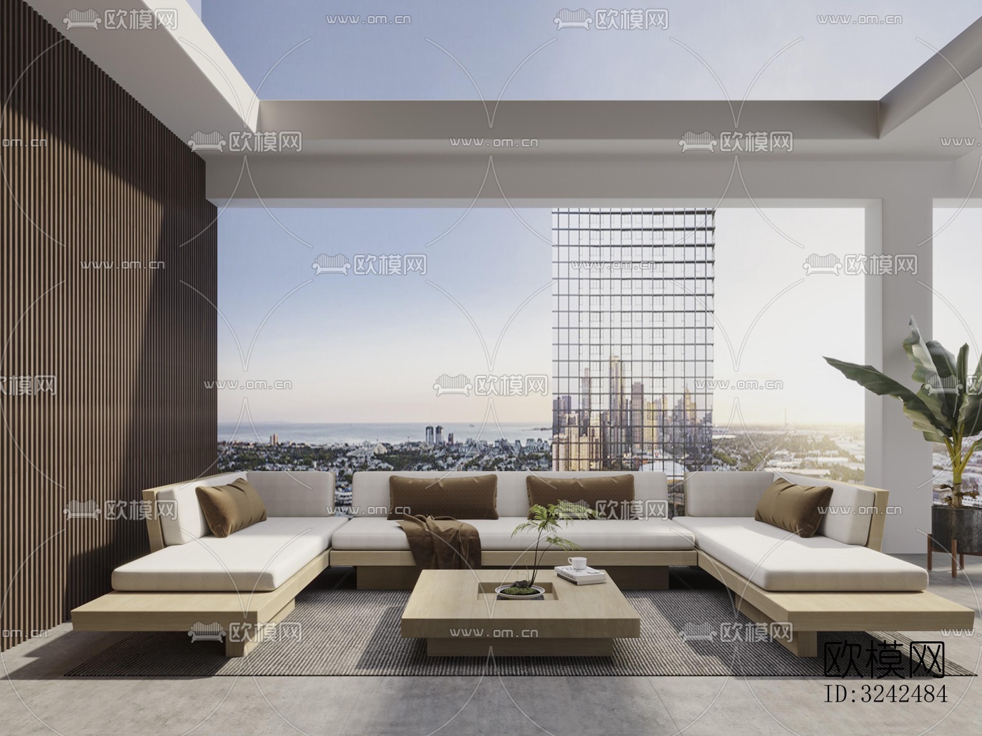 现代阳台花园效果图下载（渲染图4）