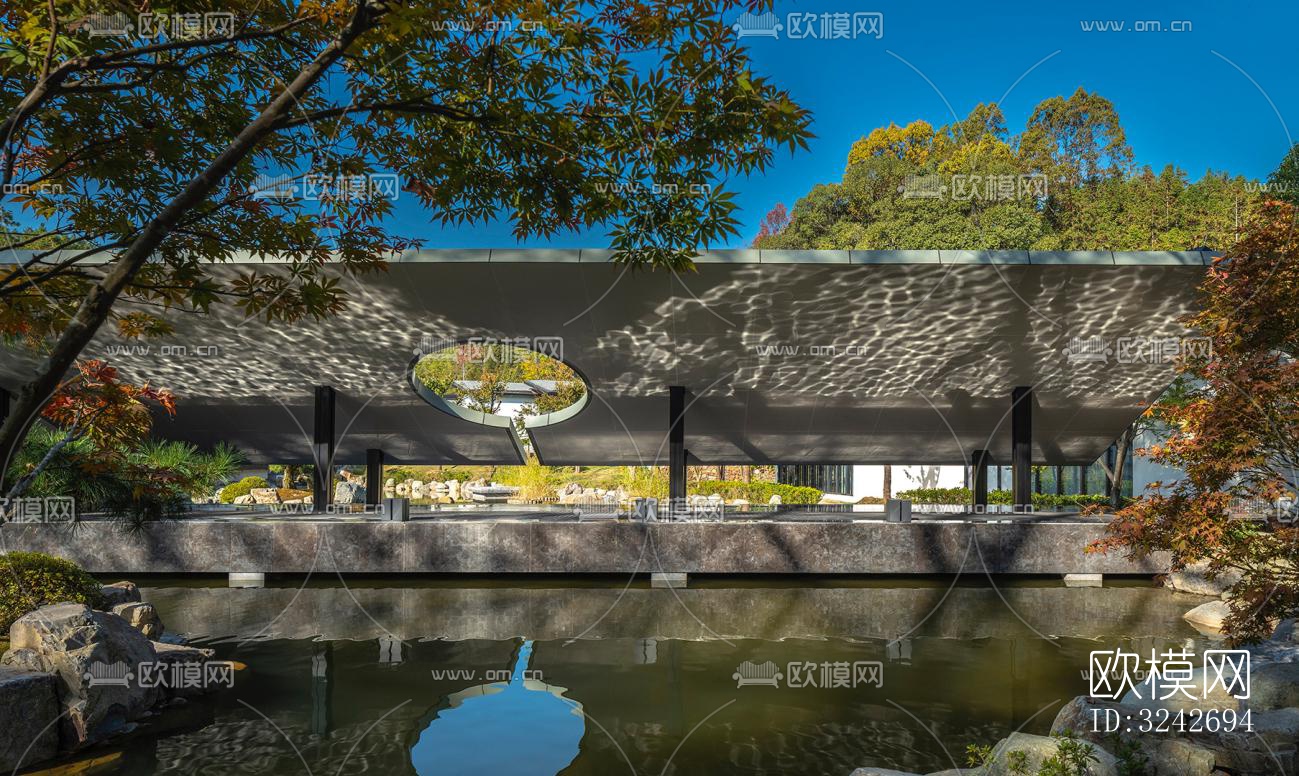 新中式中餐厅效果图下载（渲染图5）