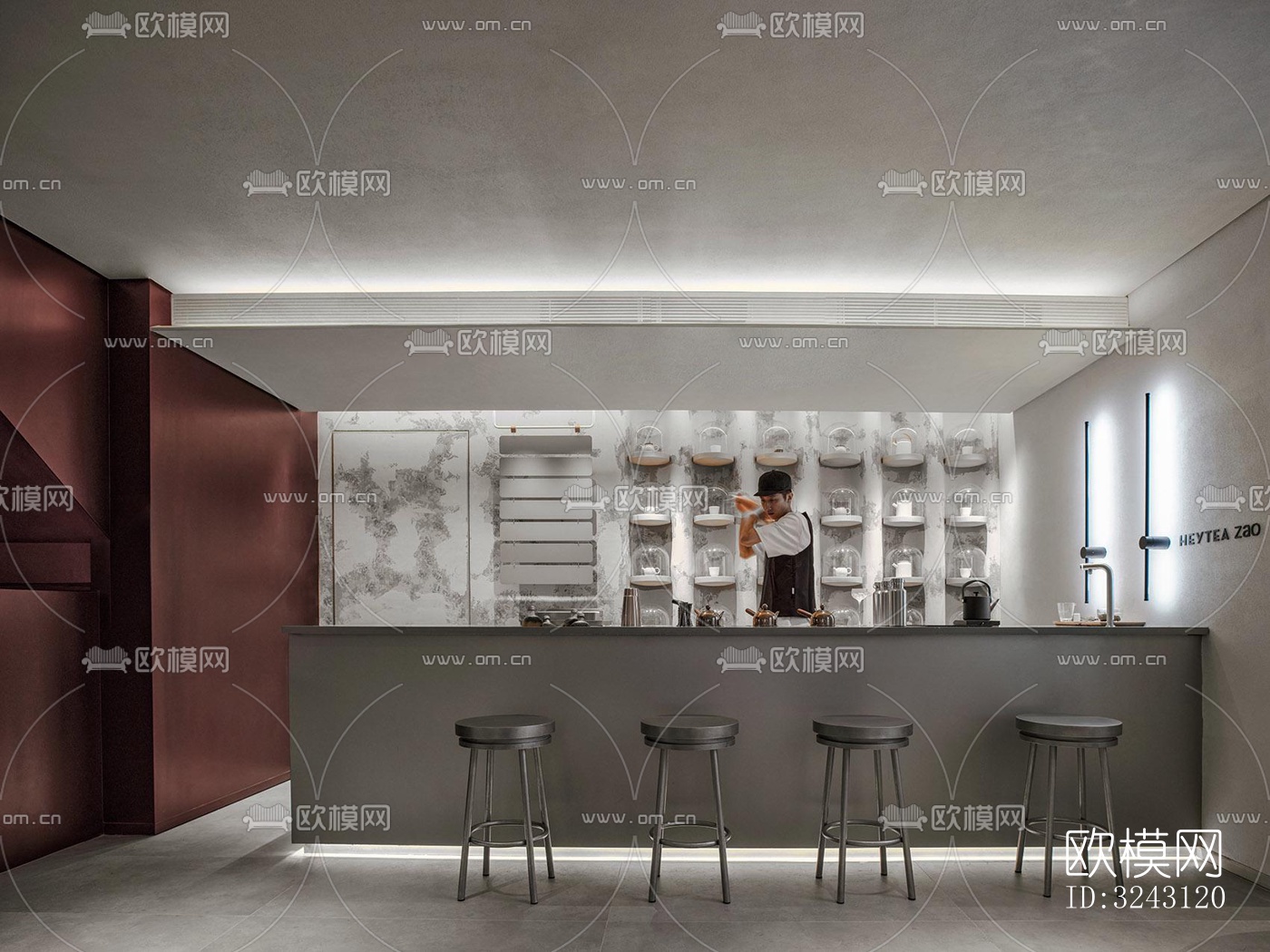 现代咖啡奶茶效果图下载（渲染图6）