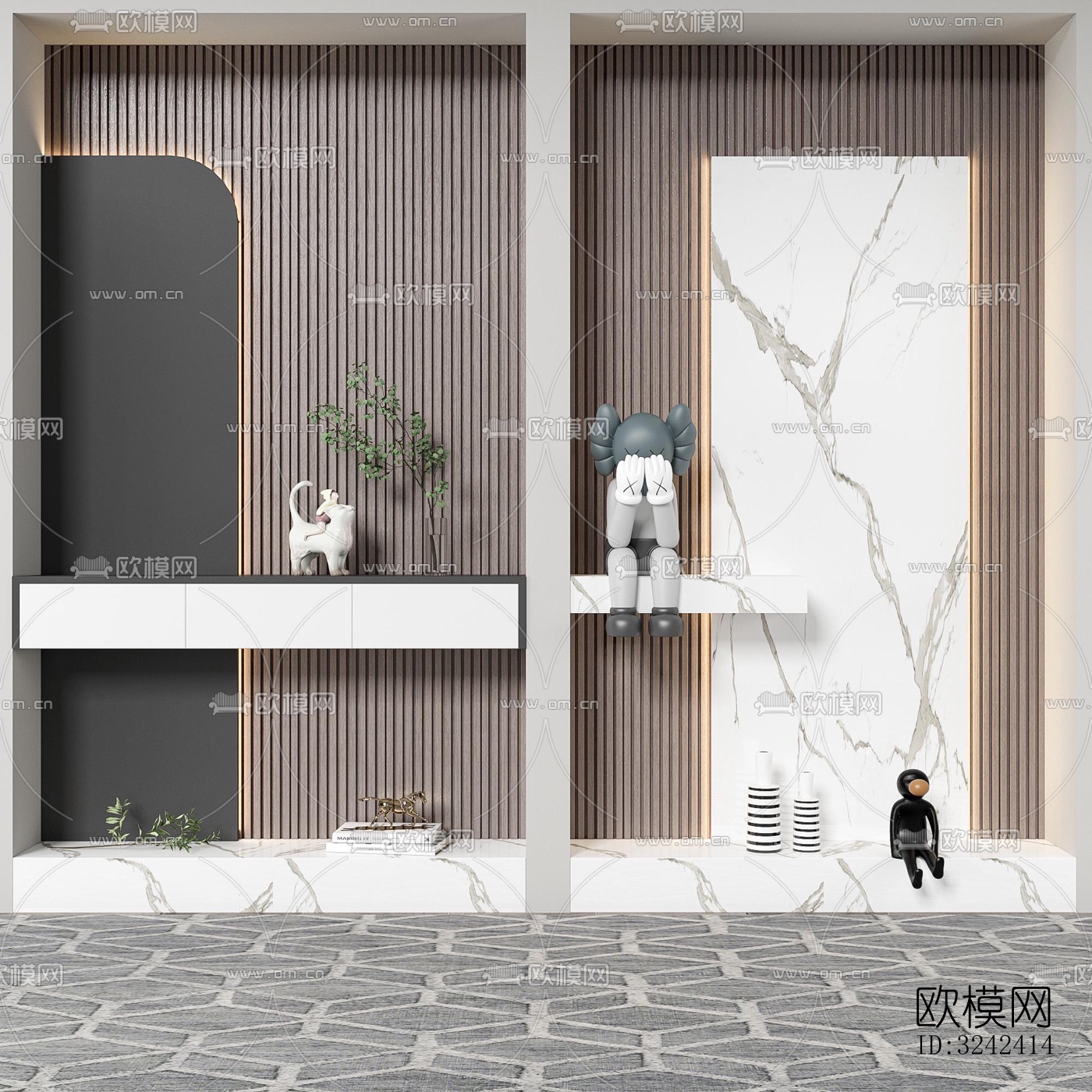 现代玄关过道效果图下载（渲染图7）