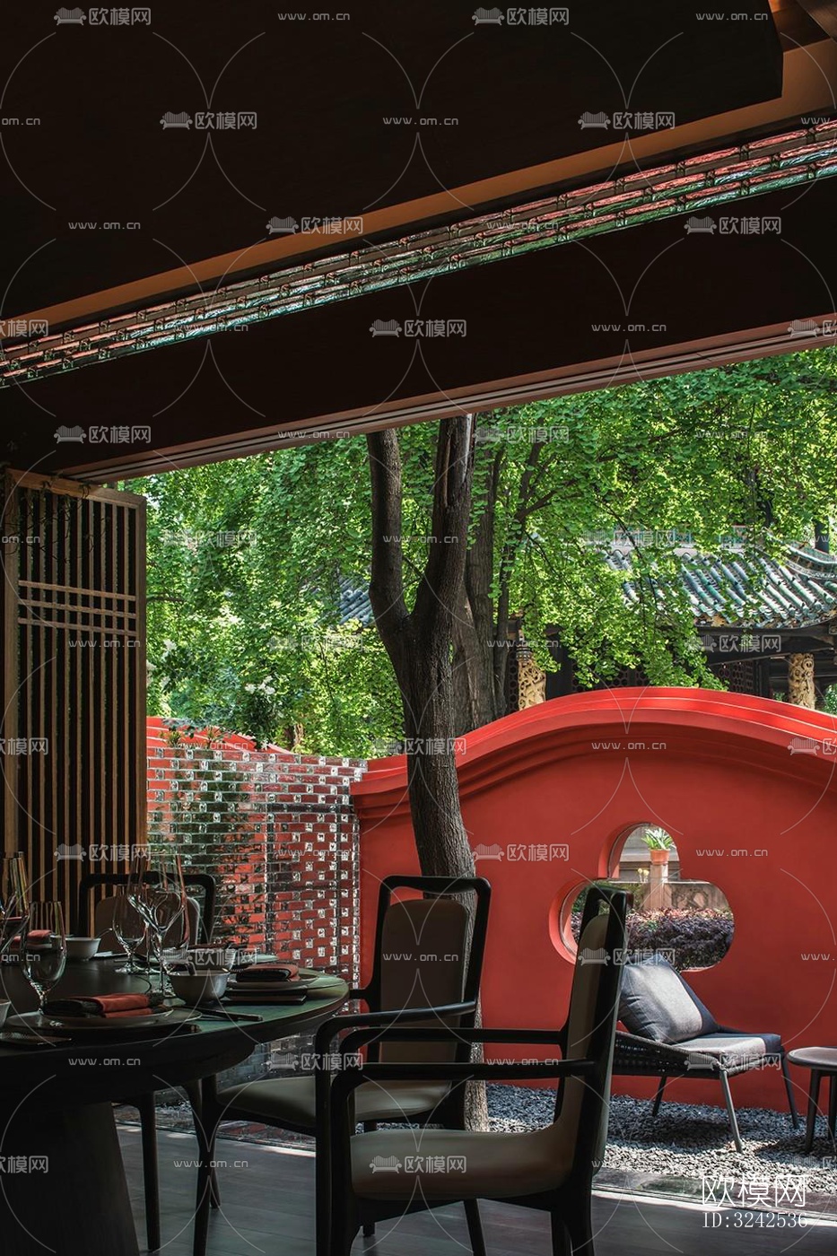 中式中餐厅效果图下载（渲染图5）