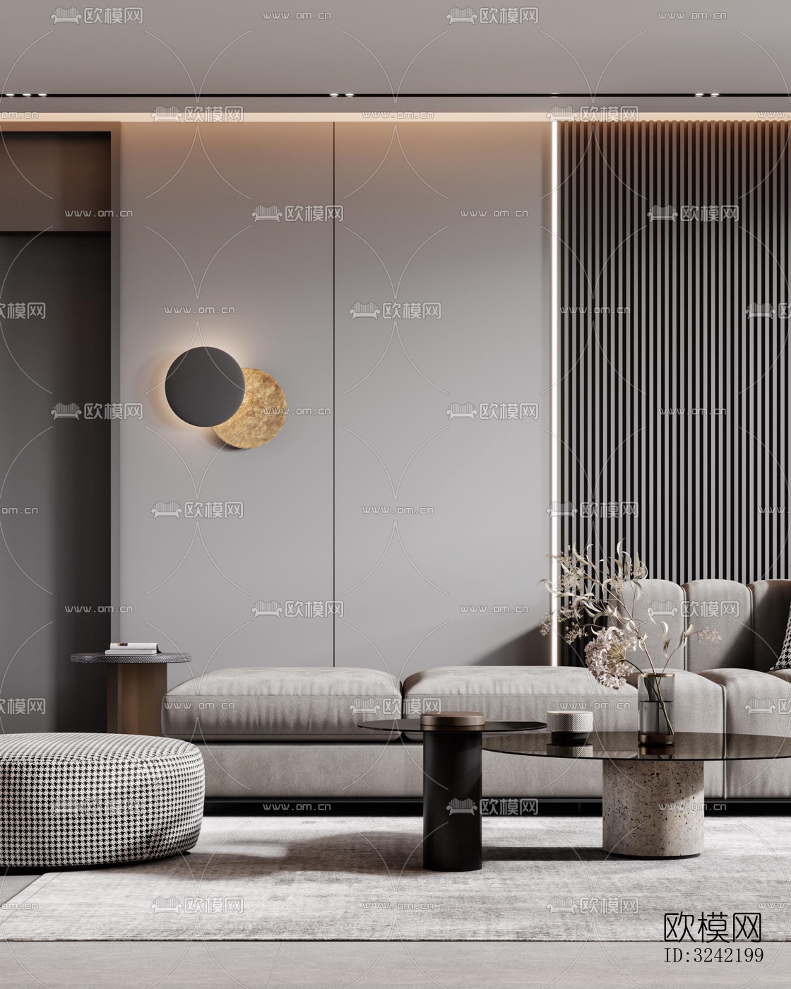 现代客餐厅效果图下载（渲染图7）