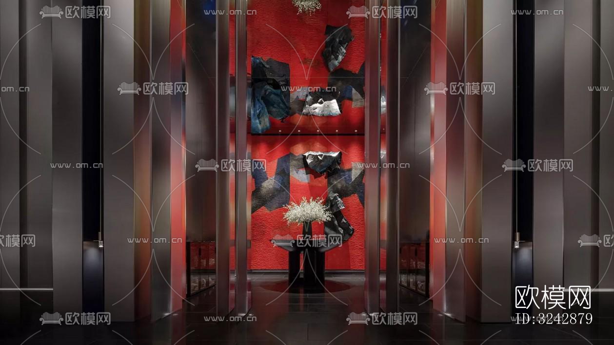 现代中餐厅效果图下载（渲染图2）