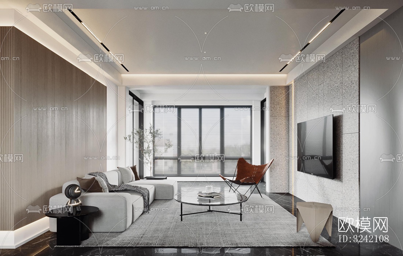 现代客餐厅效果图下载（渲染图3）