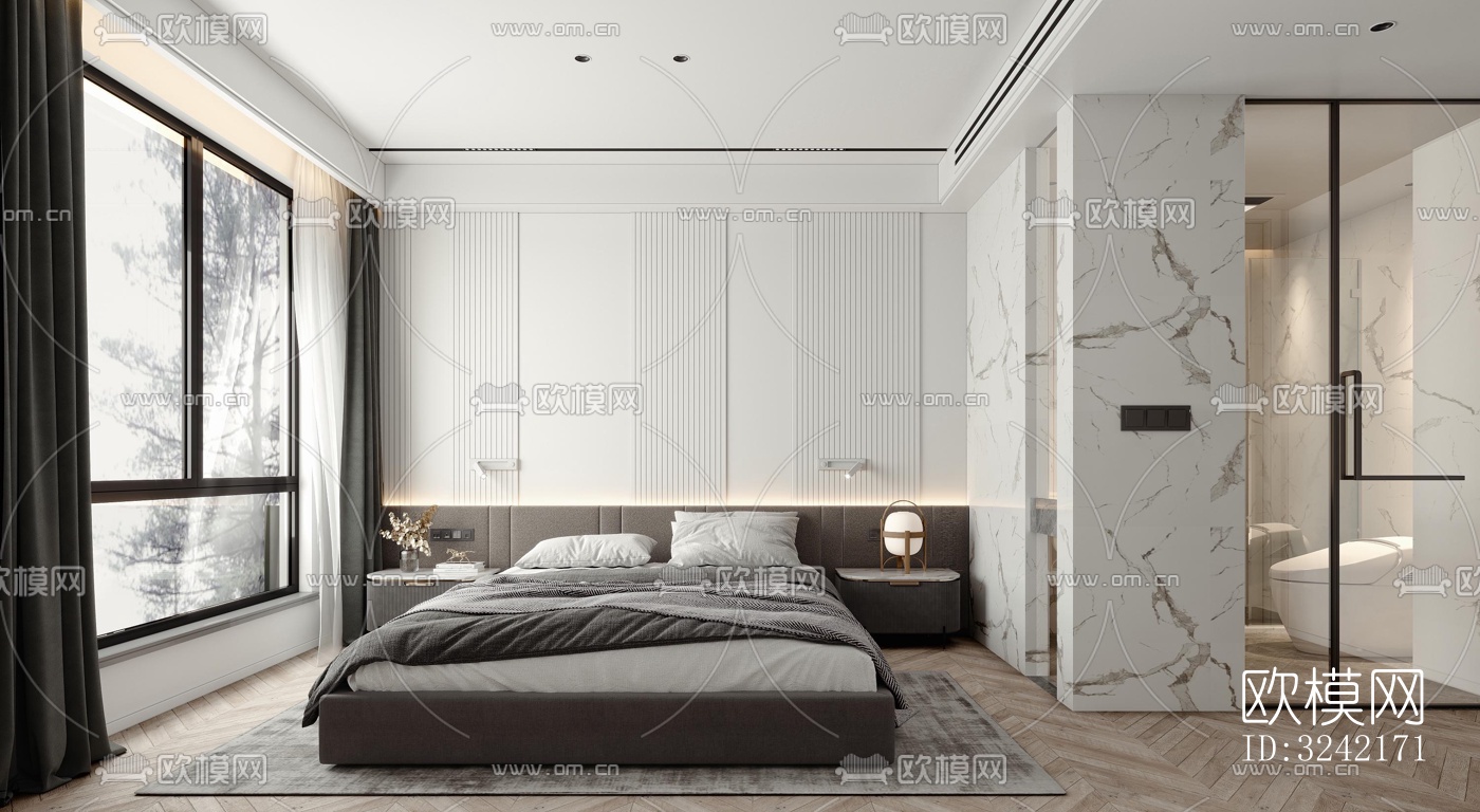 现代客餐厅效果图下载（渲染图1）