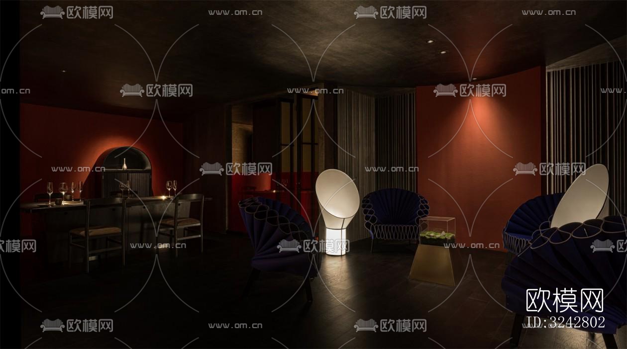 新中式中餐厅效果图下载（渲染图9）