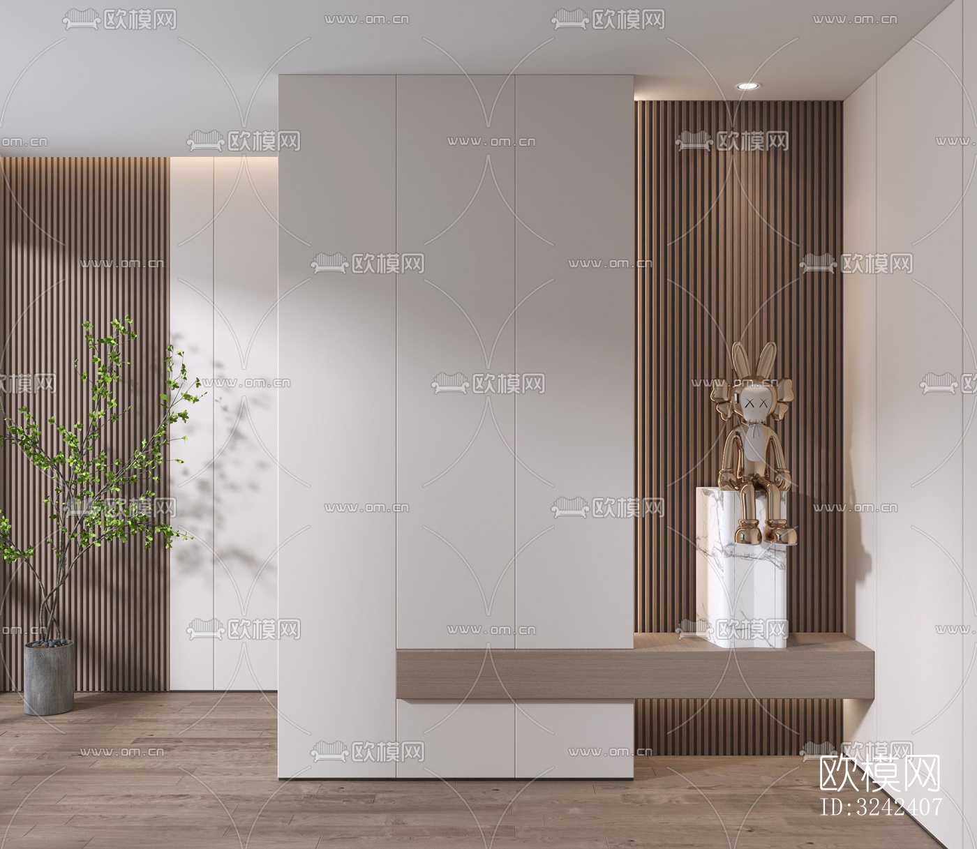 现代玄关过道效果图下载（渲染图3）