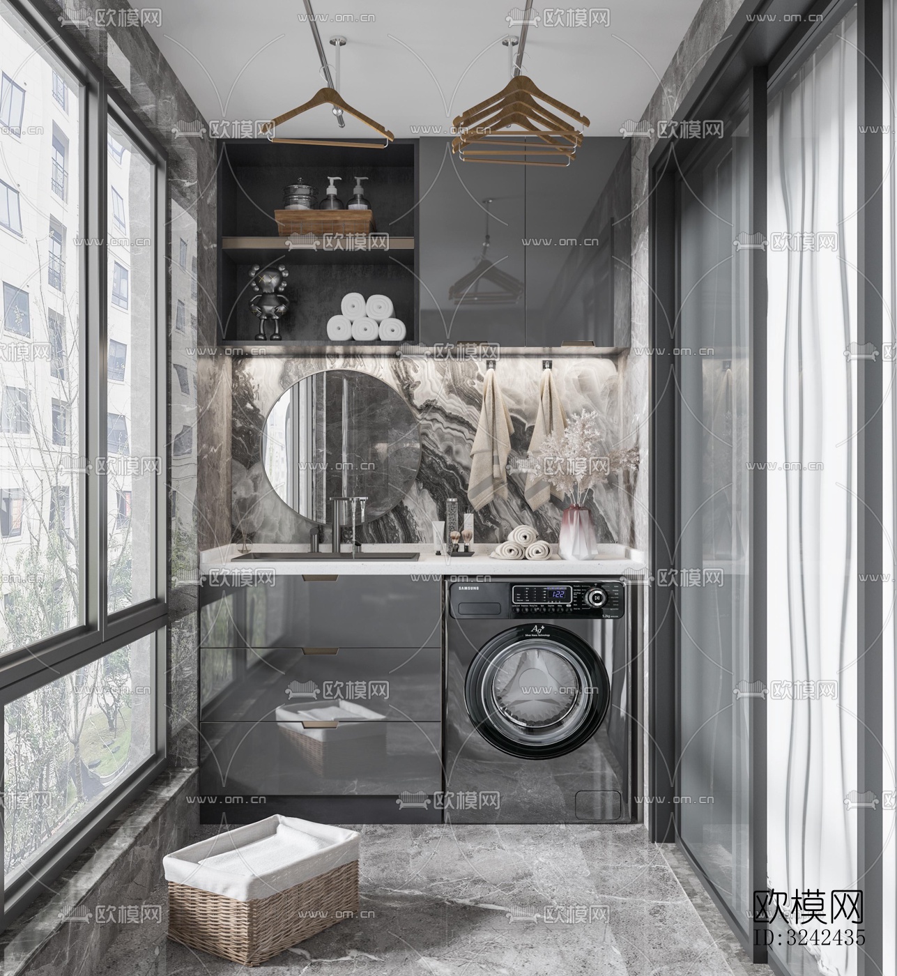 现代阳台花园效果图下载（渲染图4）