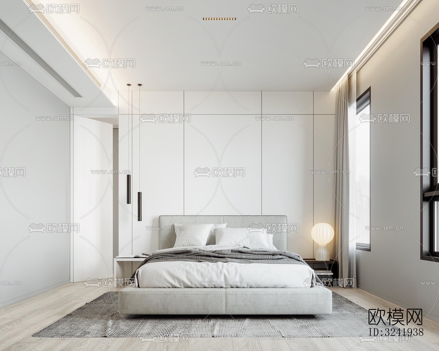 现代卧室效果图下载（渲染图19）