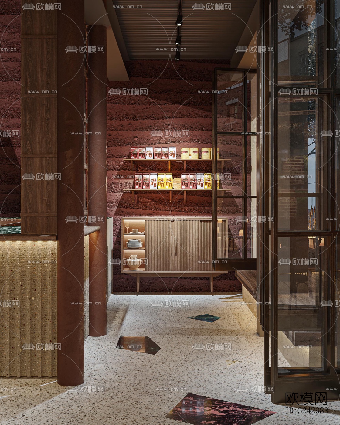 侘寂咖啡奶茶效果图下载（渲染图13）