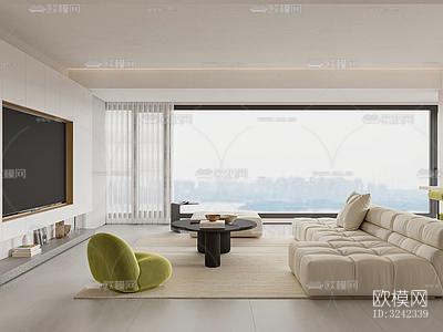 现代客餐厅效果图下载（渲染图7）