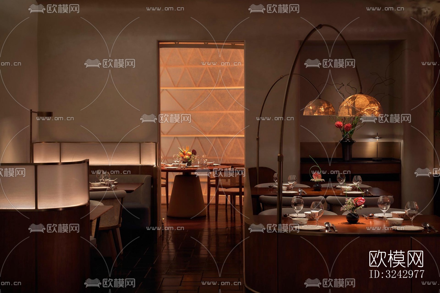 现代中餐厅效果图下载（渲染图11）