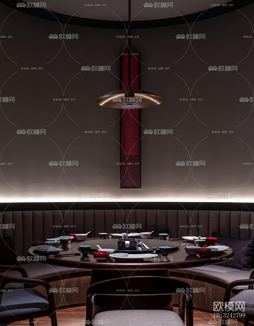 新中式中餐厅效果图下载（渲染图7）