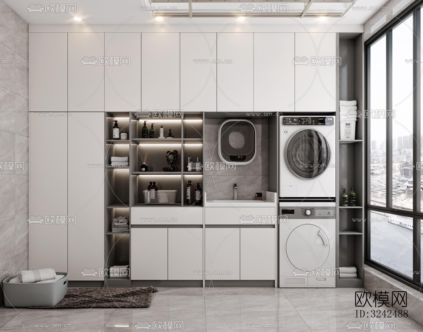 现代阳台花园效果图下载（渲染图5）