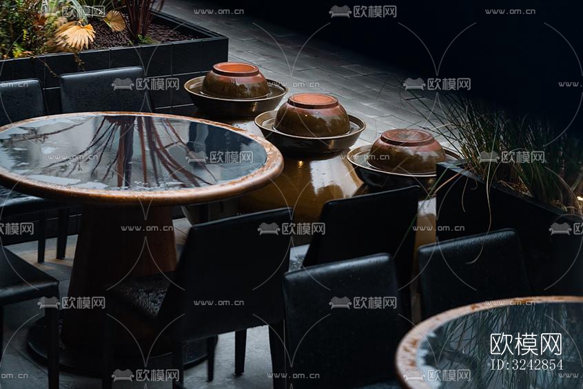 新中式中餐厅效果图下载（渲染图16）