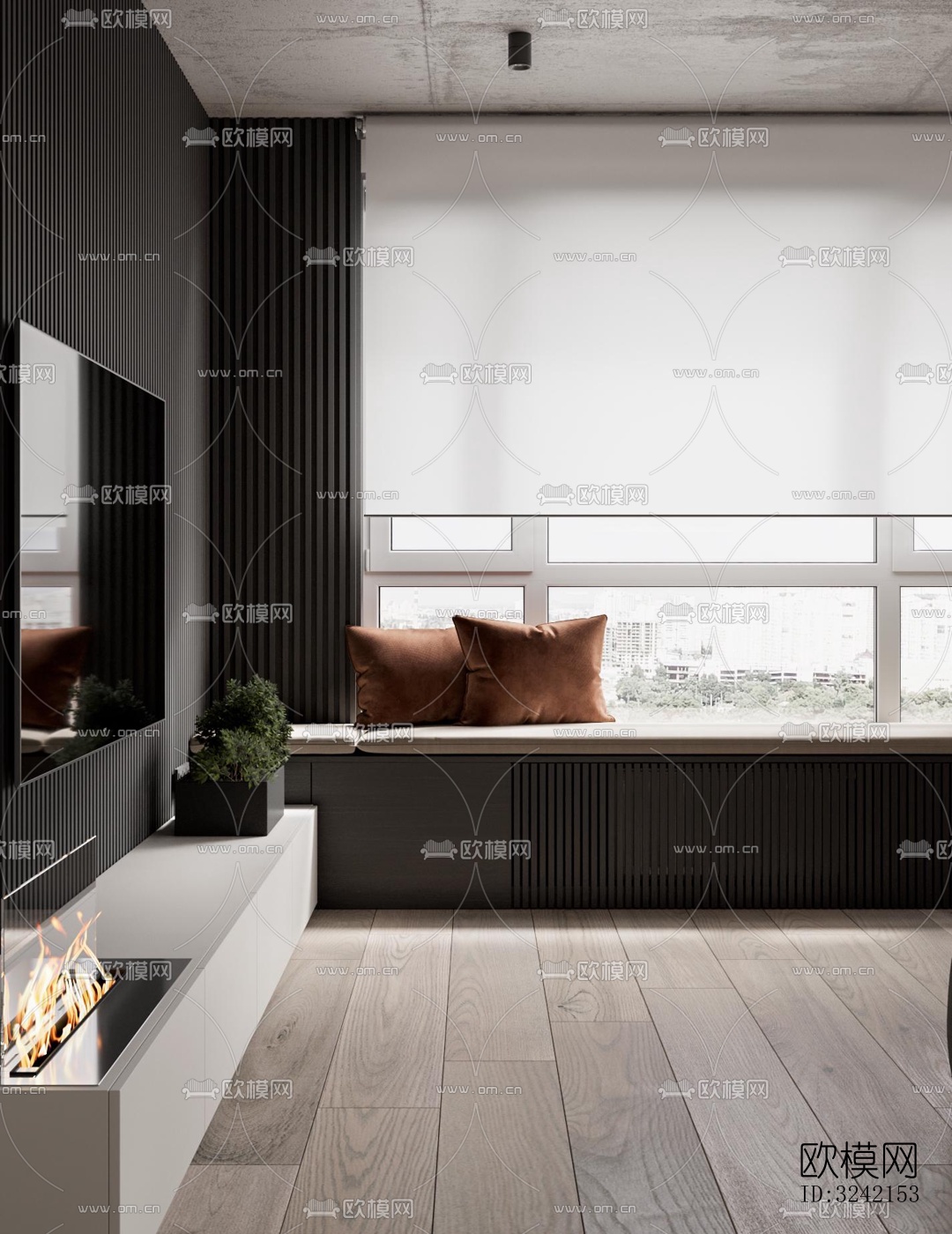 现代客餐厅效果图下载（渲染图15）