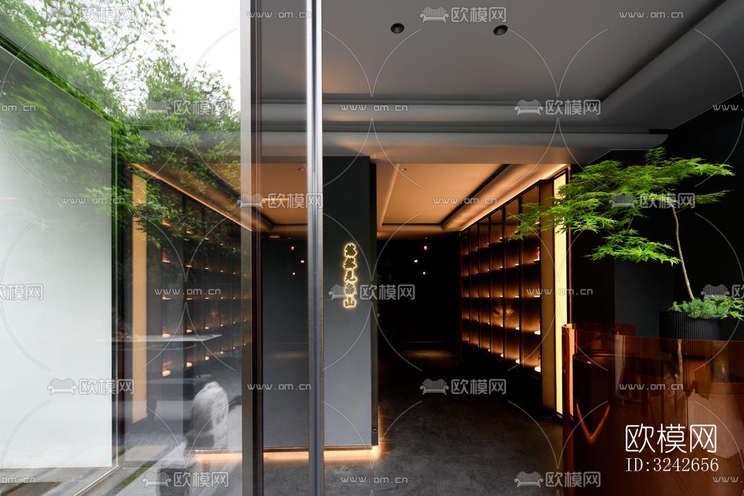 新中式中餐厅效果图下载（渲染图6）