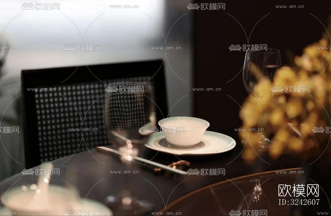 新中式中餐厅效果图下载（渲染图7）