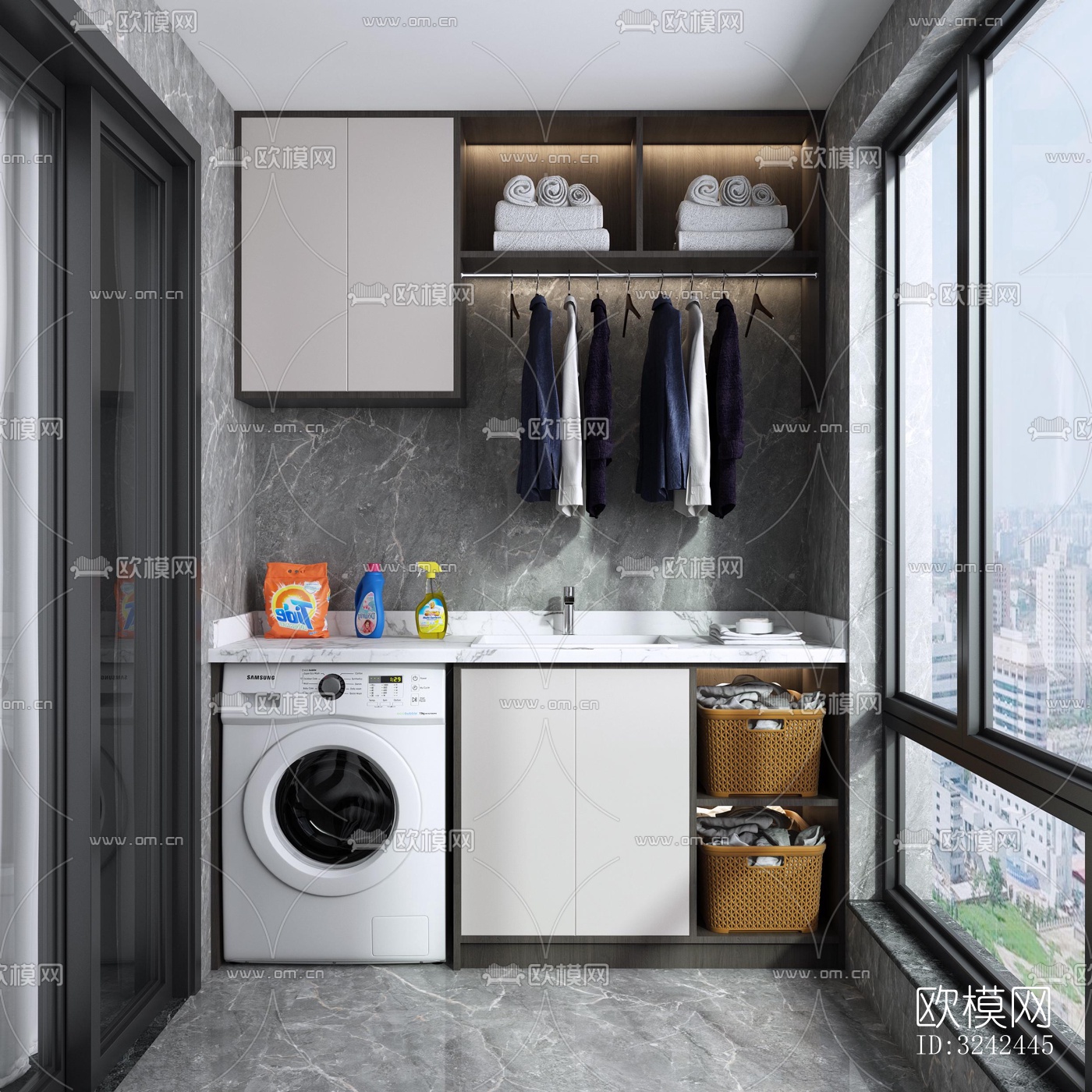 现代阳台花园效果图下载（渲染图4）