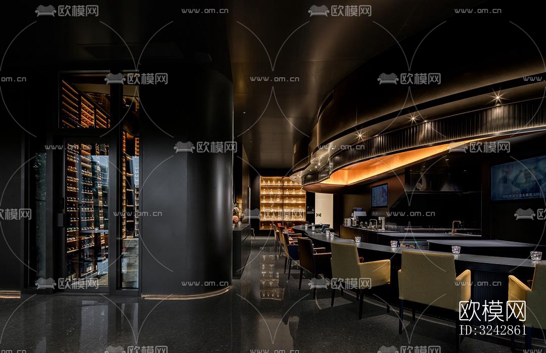 新中式中餐厅效果图下载（渲染图12）