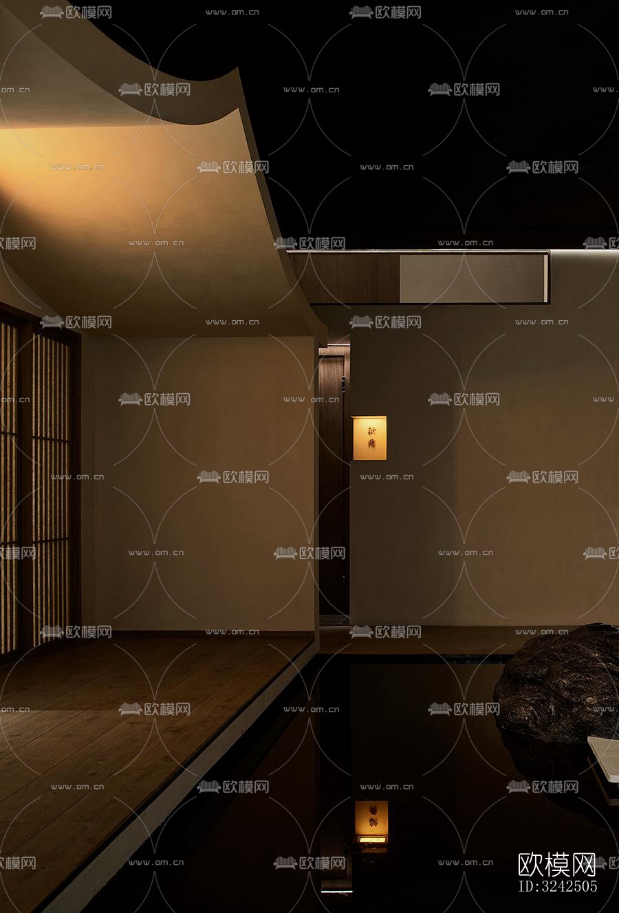 中古风中餐厅效果图下载（渲染图2）