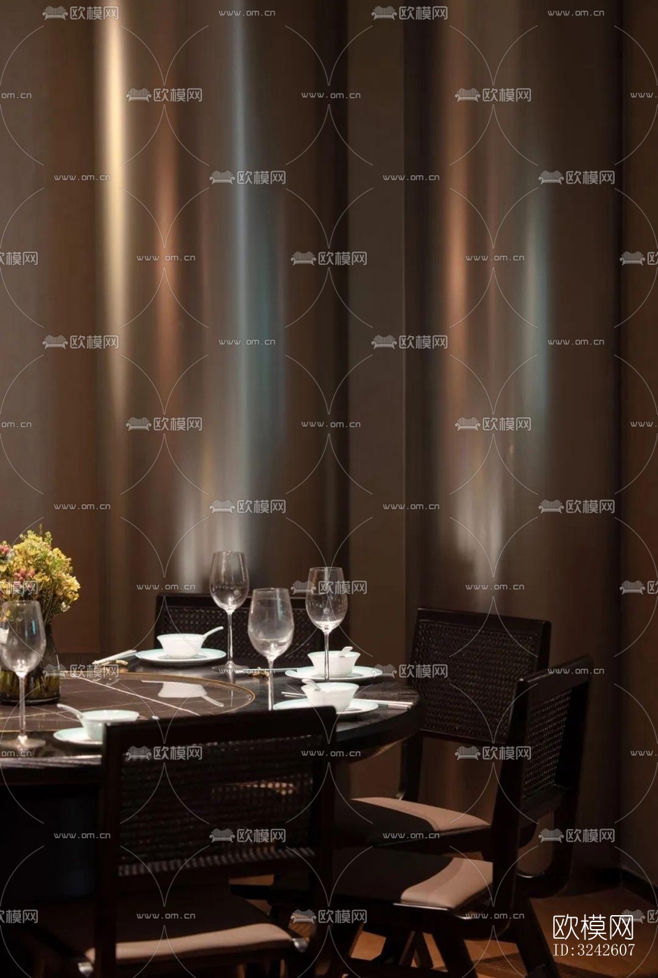 新中式中餐厅效果图下载（渲染图5）