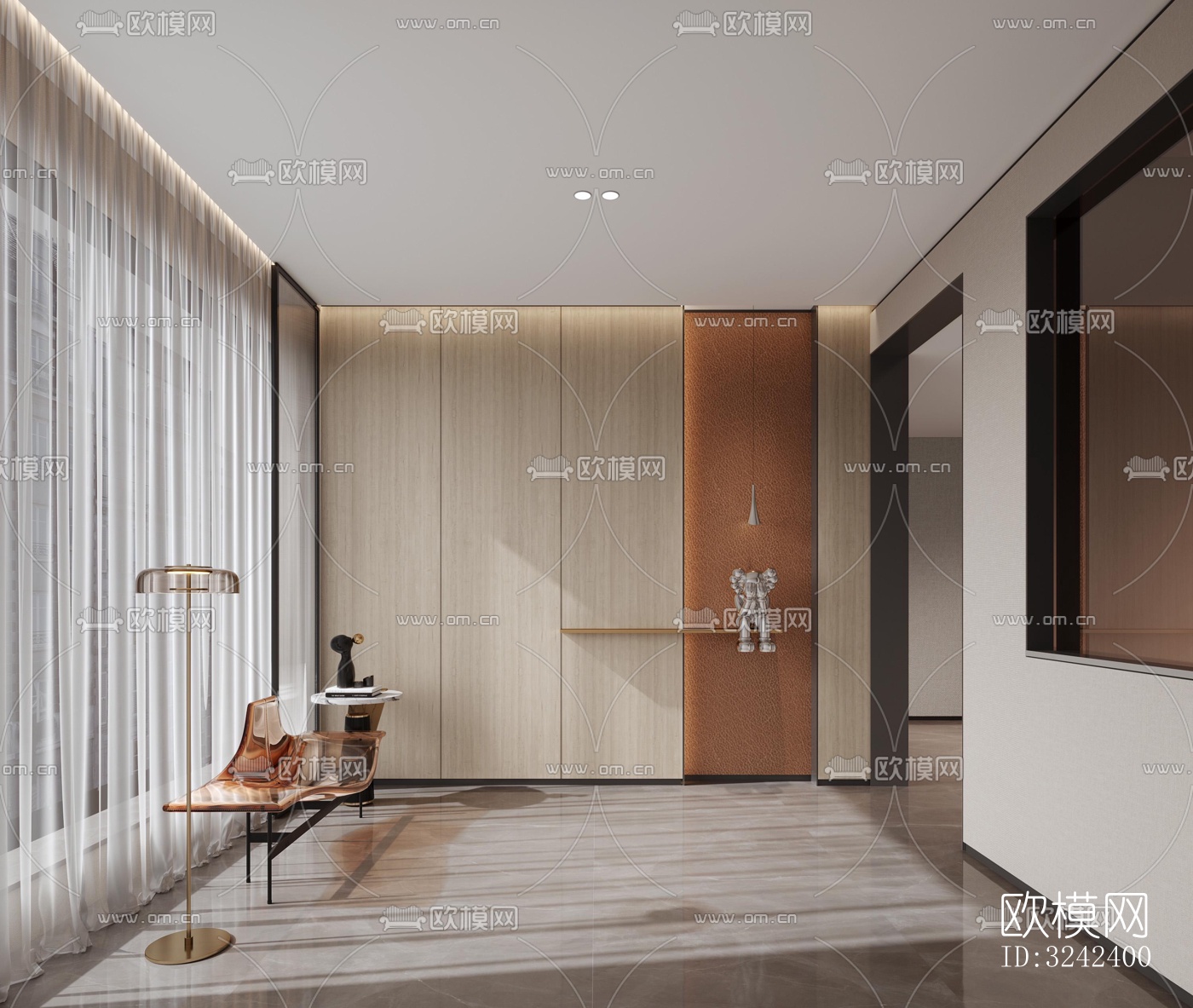 现代玄关过道效果图下载（渲染图4）
