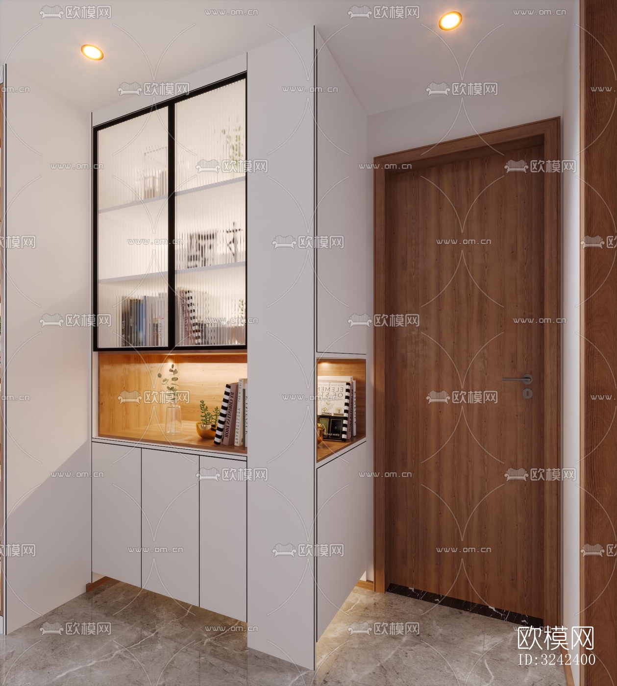 现代玄关过道效果图下载（渲染图1）